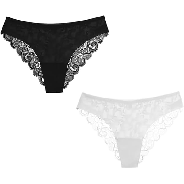 Generic Floral Lace Scallop Trim Panty/Mid-Waist Lace